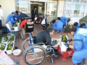 10.28矢板高校生植栽